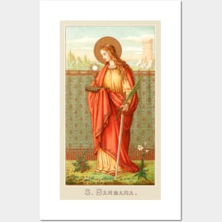 Saint Barbara Vintage Holy Card Posters and Art